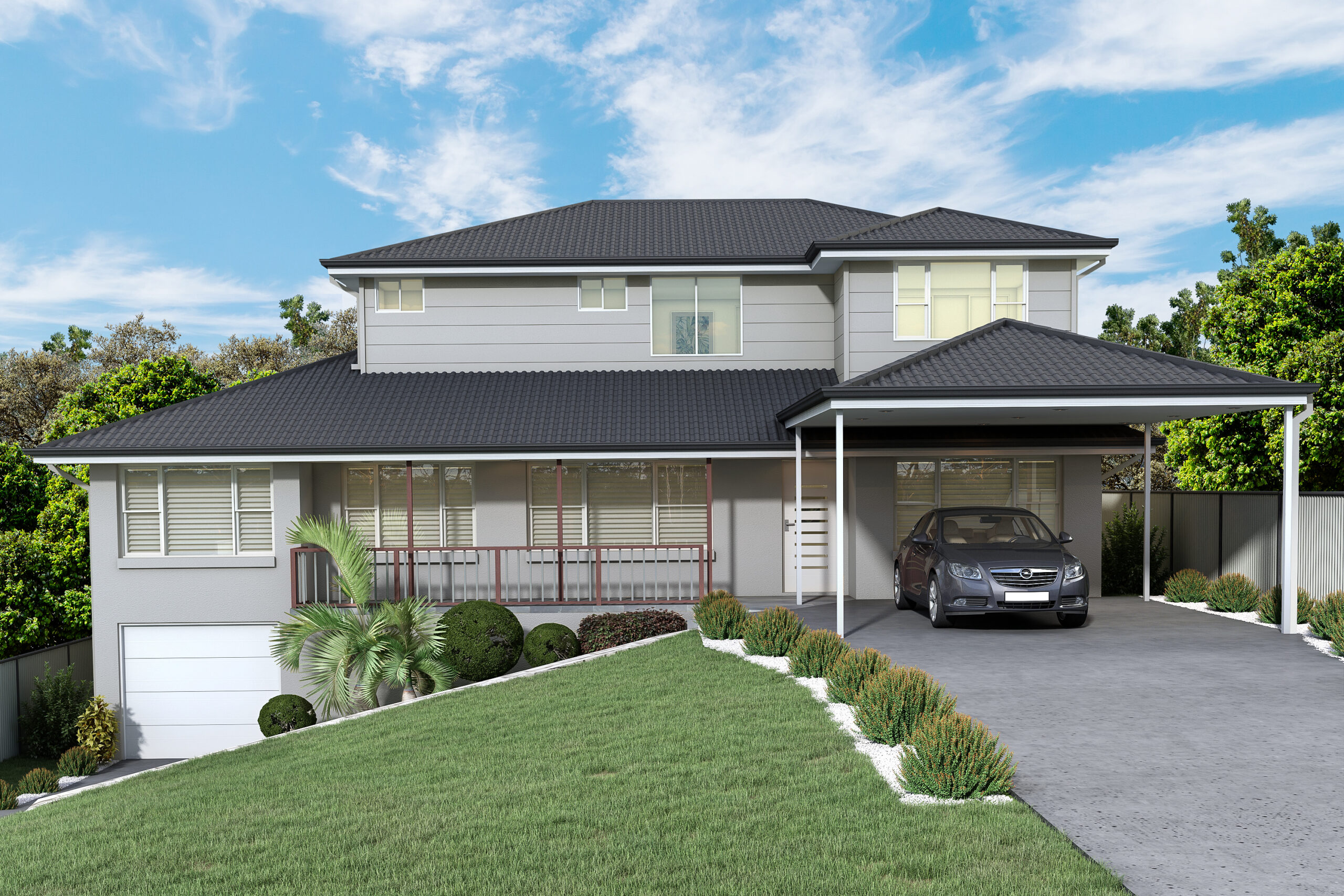 Render of a first floor addition to a home in North Rocks