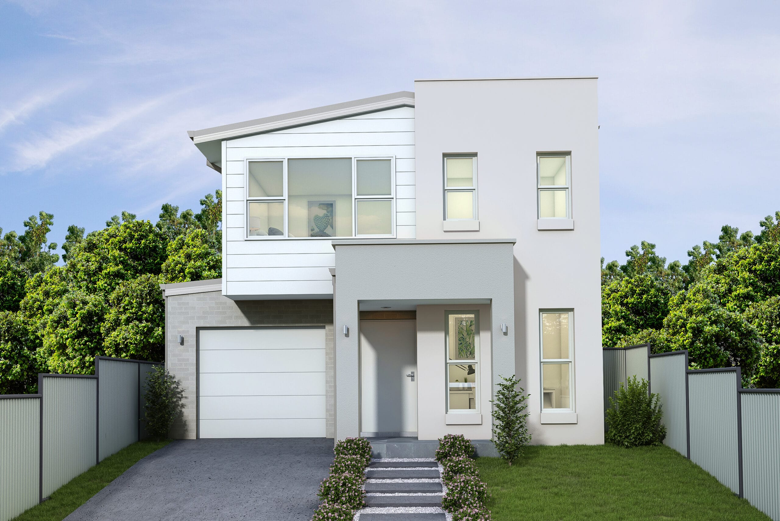 Render of a modern, two storey home located in Austral