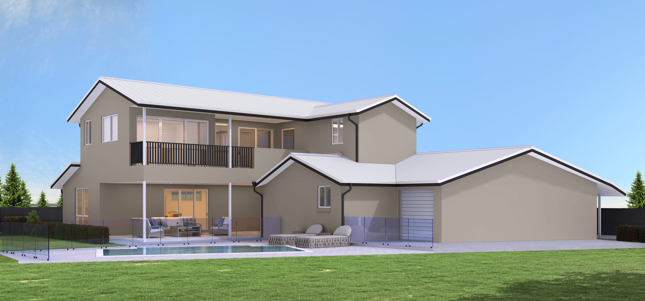 Render of a first floor addition to a home in Claremont Meadows