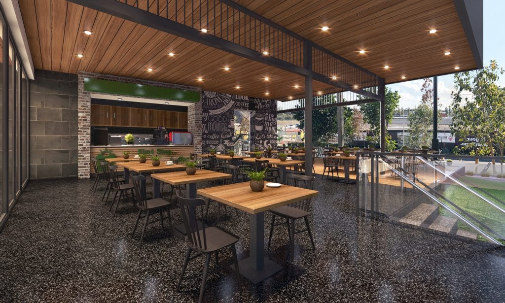 Render of a proposed cafe & restaurant in Edmondson Park – Sydney ...