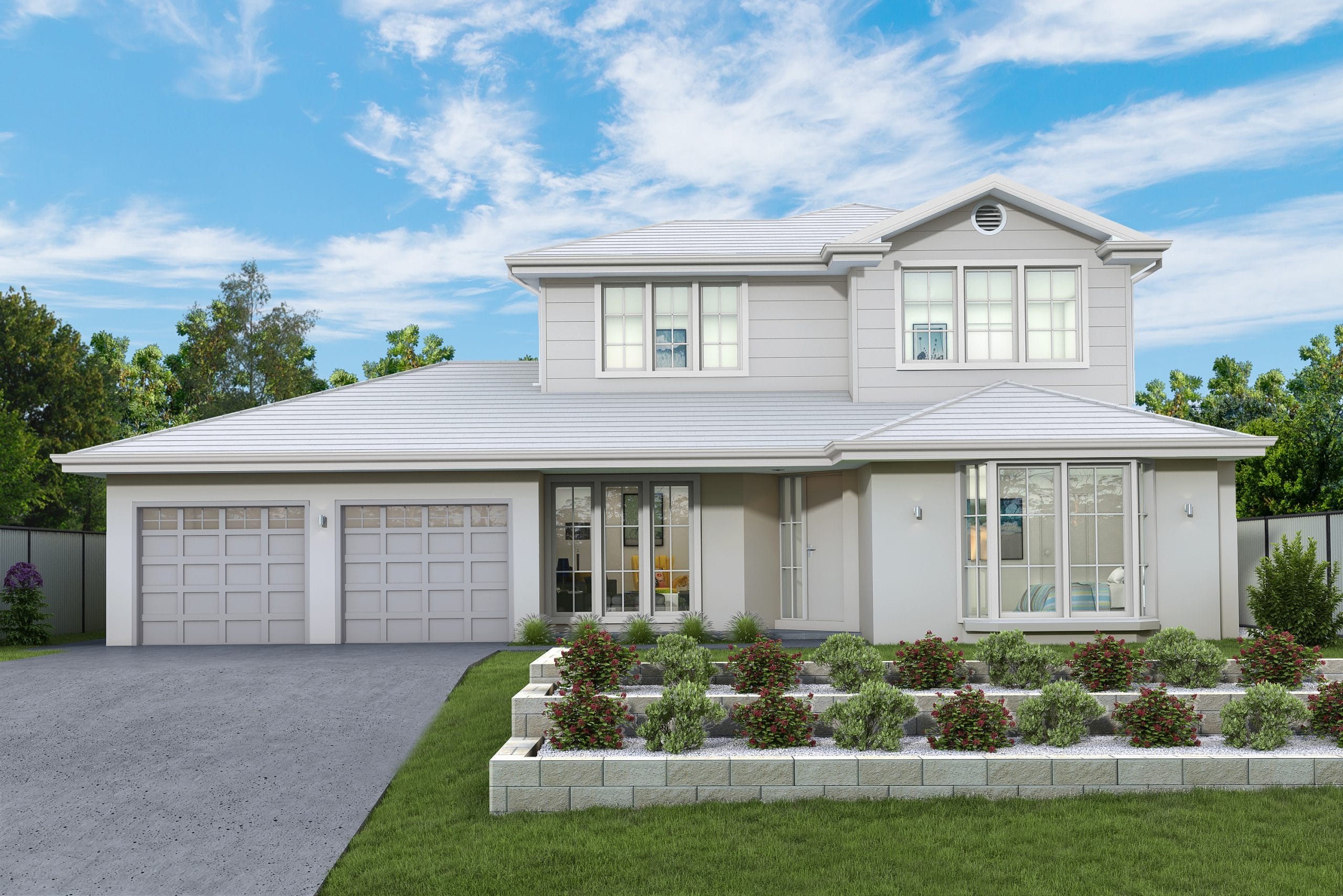 Render of a hampton style, first floor addition to a home in Glenwood