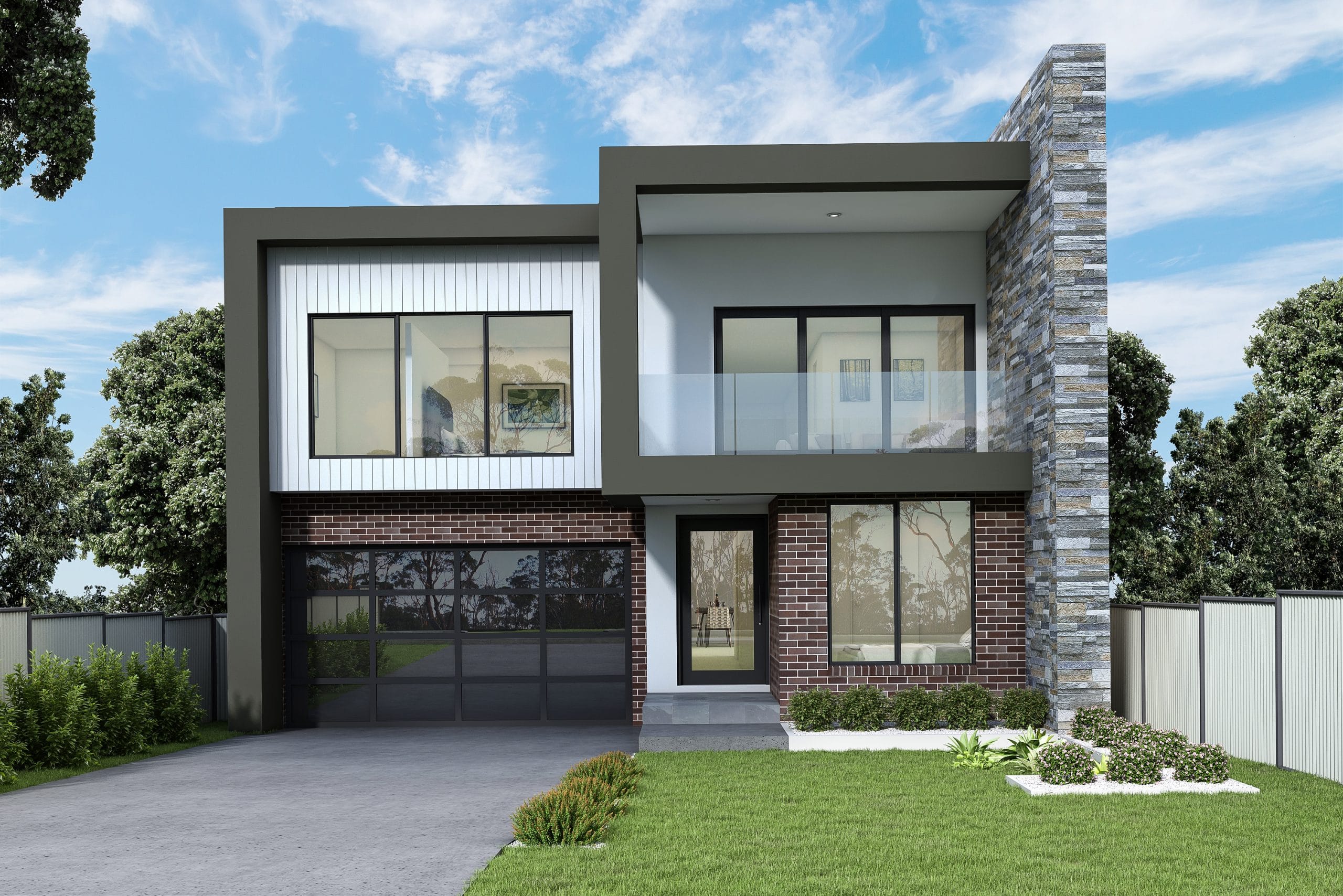 Render of a modern, two storey home in North Kellyville