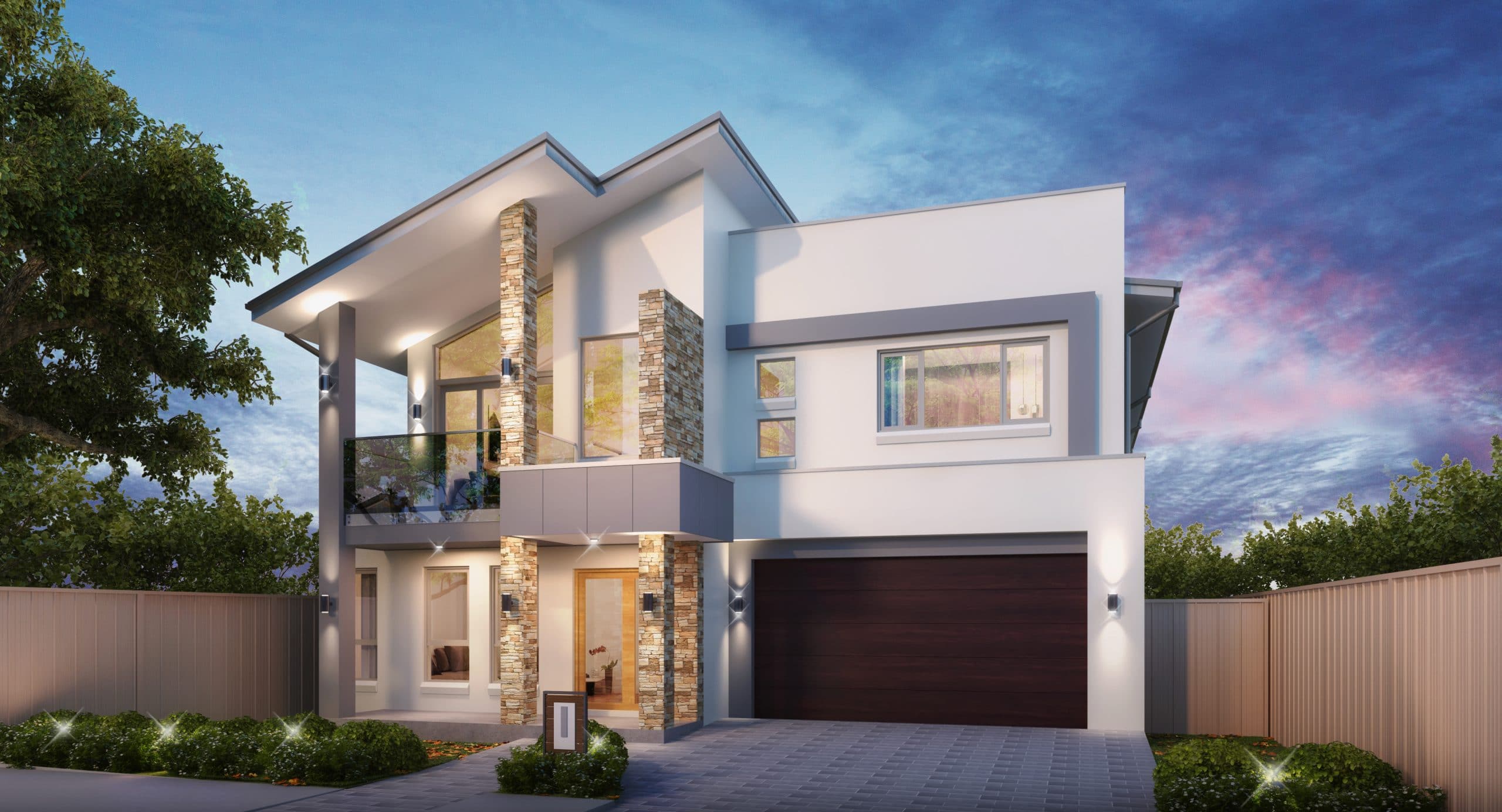 Render of a contemporary, two storey home in Kellyville