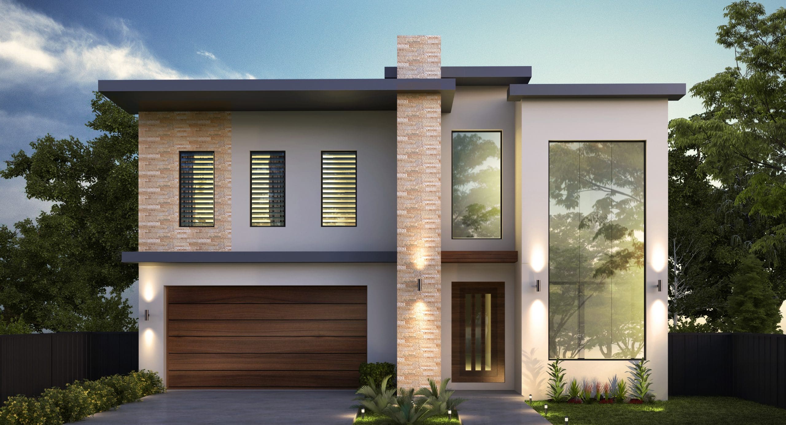 Render of a modern, two storey home in Strathfield