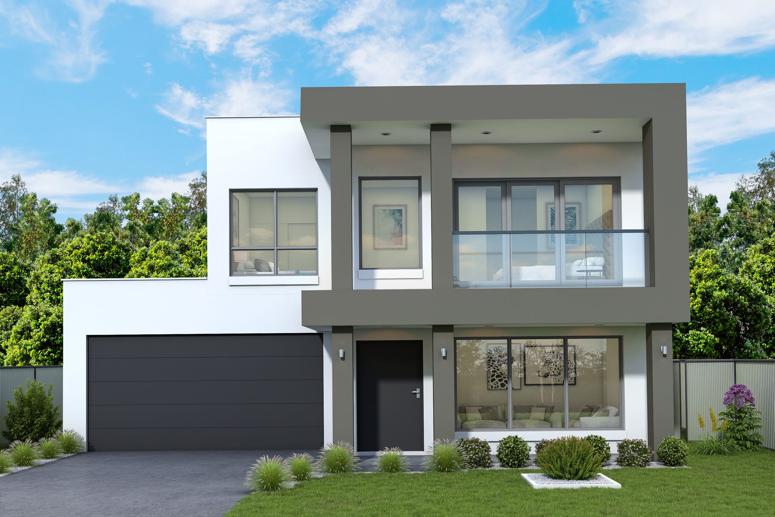 Render of a contemporary, two storey home located in Leppington