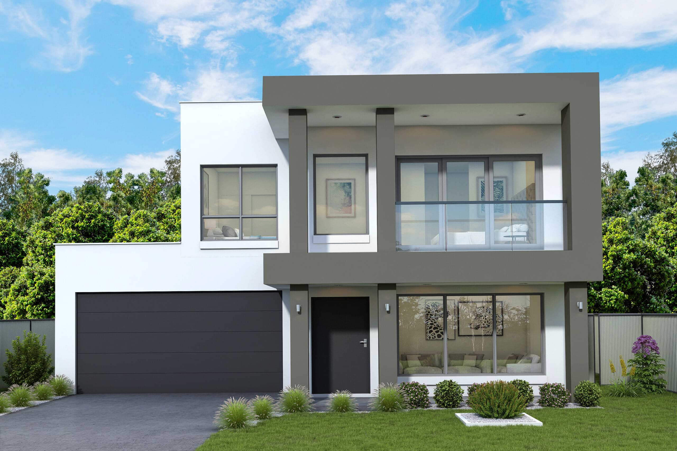 Render of a contemporary, two storey home located in Leppington
