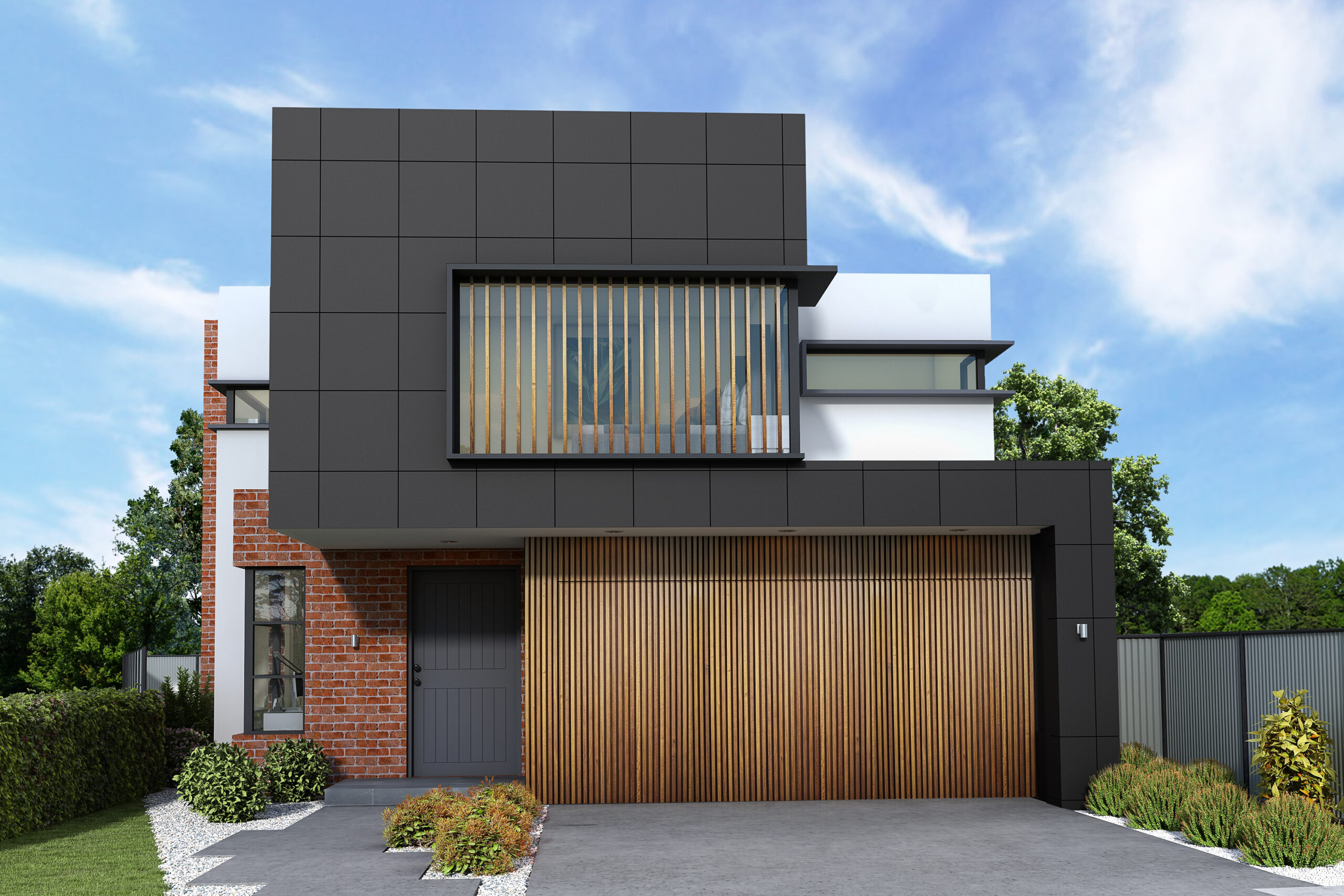 Render of a contemporary, two storey home in North Kellyville