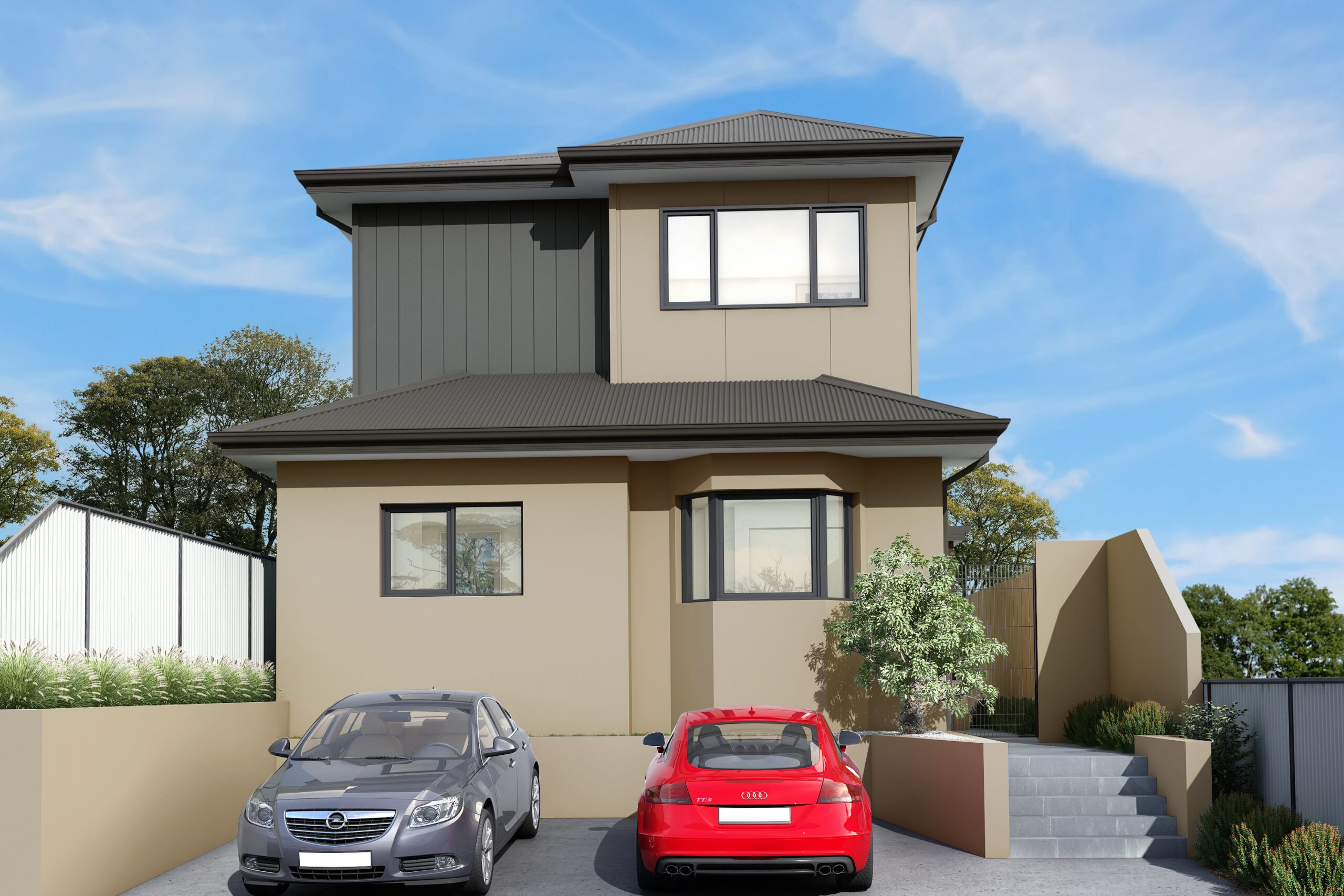 Render of a first floor addition to a home located in Earlwood