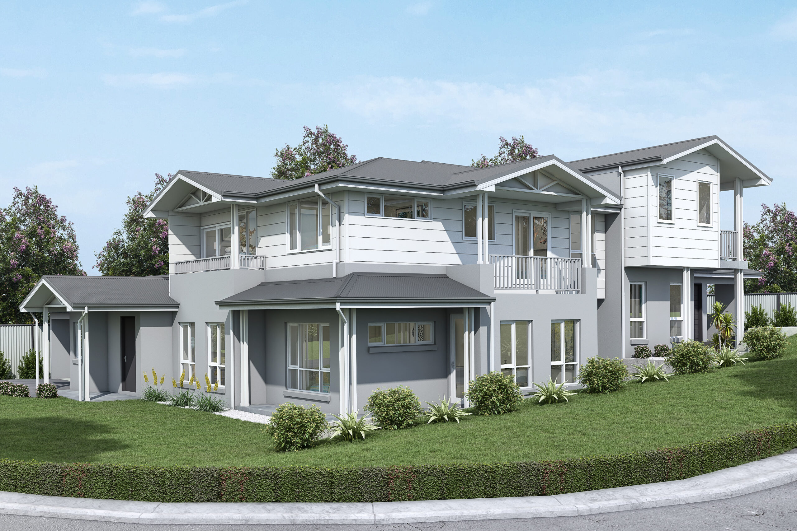 Render of a duplex & subdivision in Oyster Bay