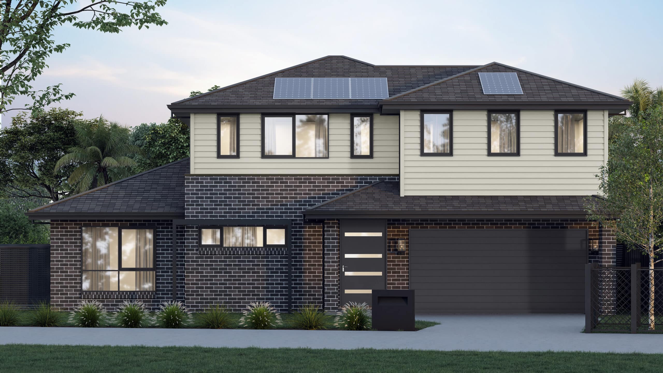 Render of a modern, two storey home located in Box Hill