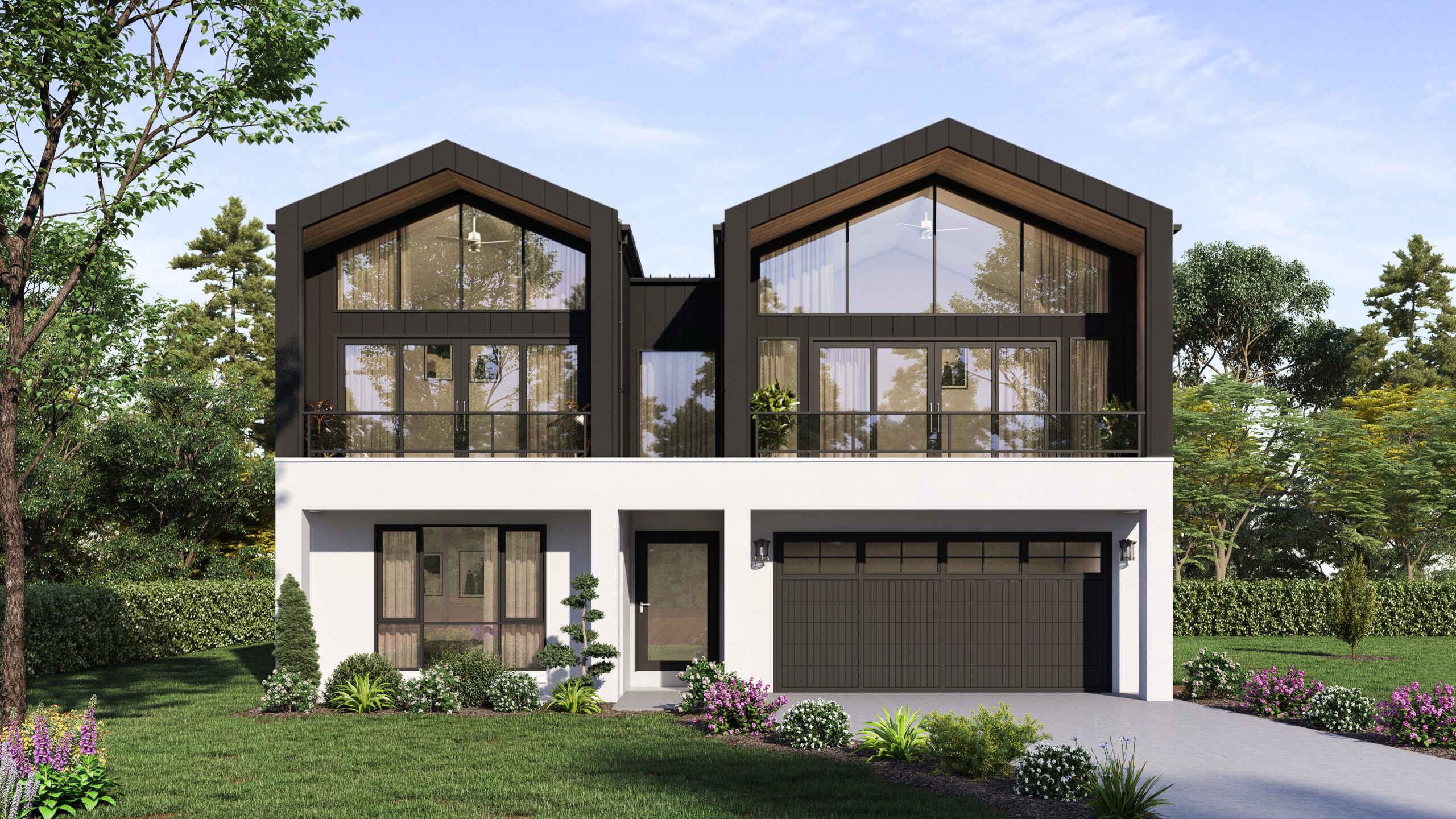 Render of a modern duplex in Penrith